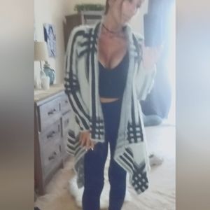 FAB & Furry!Waterfall Open Fuzzy Soft  Cardigan Sweater-M